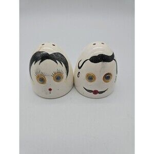 Vintage Mr & Mrs Humpty Dumpty Salt & Pepper Shakers Googly Eyes Japan